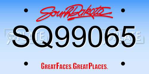 SQ99065 South Dakota License Plate