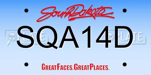 SQA14D South Dakota License Plate