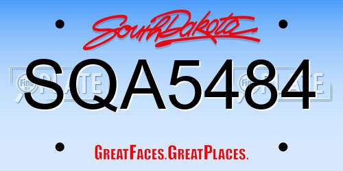 SQA5484 South Dakota License Plate