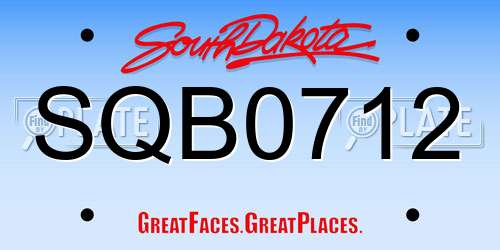 SQB0712 South Dakota License Plate