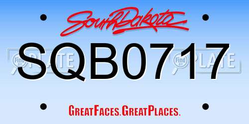 SQB0717 South Dakota License Plate