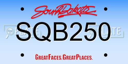 SQB250 South Dakota License Plate
