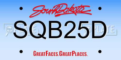 SQB25D South Dakota License Plate
