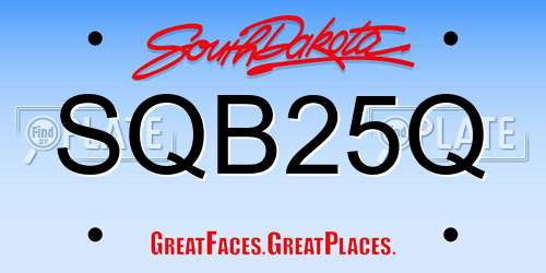SQB25Q South Dakota License Plate