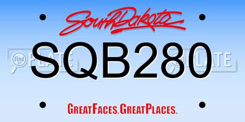 SQB280 South Dakota License Plate