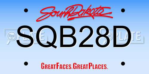 SQB28D South Dakota License Plate