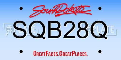 SQB28Q South Dakota License Plate