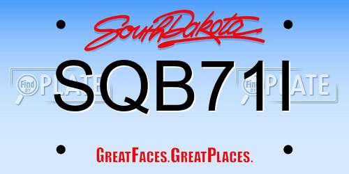 SQB71I South Dakota License Plate