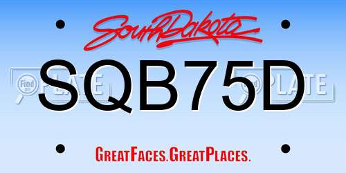 SQB75D South Dakota License Plate