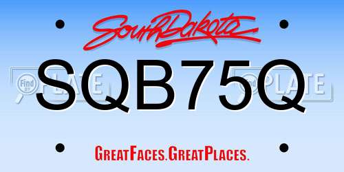 SQB75Q South Dakota License Plate