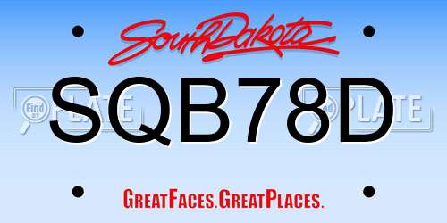 SQB78D South Dakota License Plate