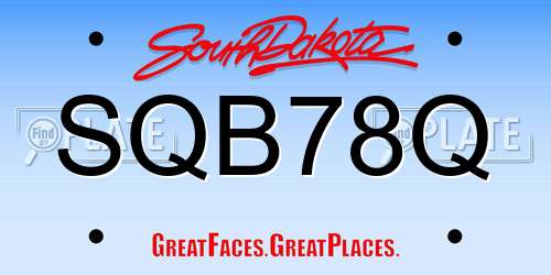 SQB78Q South Dakota License Plate