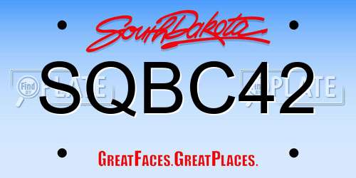 SQBC42 South Dakota License Plate