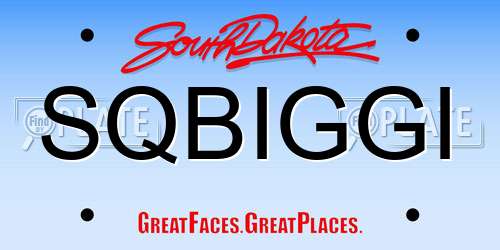 SQBIGGI South Dakota License Plate