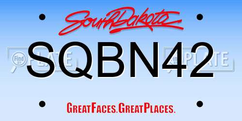SQBN42 South Dakota License Plate