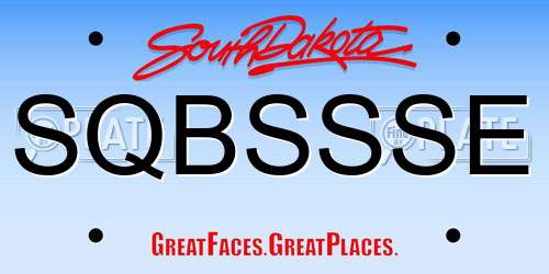 SQBSSSE South Dakota License Plate
