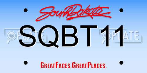 SQBT11 South Dakota License Plate