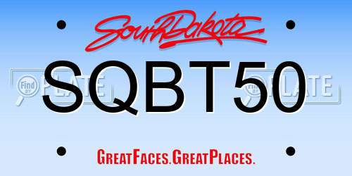 SQBT50 South Dakota License Plate