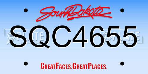 SQC4655 South Dakota License Plate