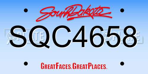 SQC4658 South Dakota License Plate