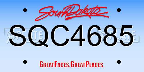 SQC4685 South Dakota License Plate