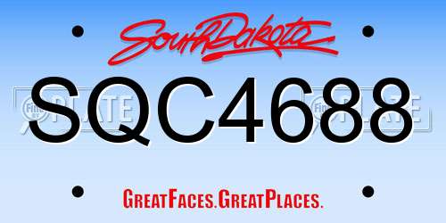SQC4688 South Dakota License Plate