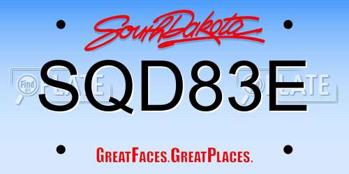 SQD83E South Dakota License Plate