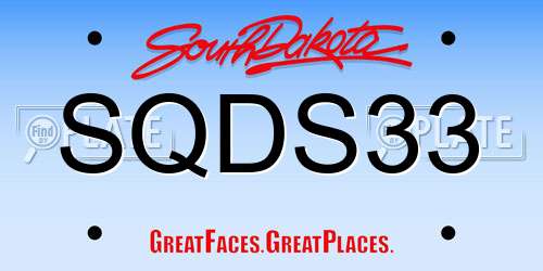 SQDS33 South Dakota License Plate