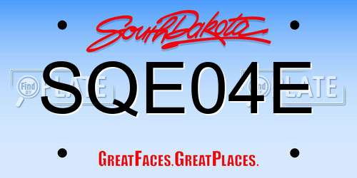 SQE04E South Dakota License Plate