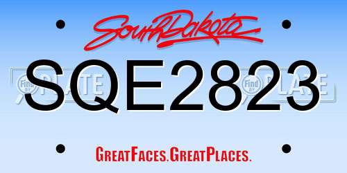 SQE2823 South Dakota License Plate