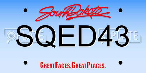 SQED43 South Dakota License Plate
