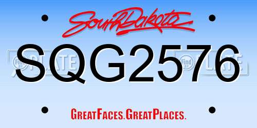 SQG2576 South Dakota License Plate