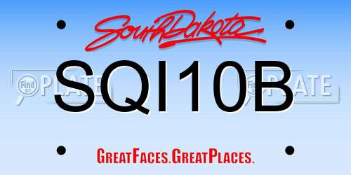 SQI10B South Dakota License Plate