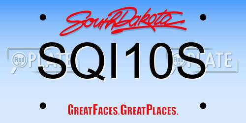 SQI10S South Dakota License Plate