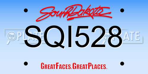 SQI528 South Dakota License Plate