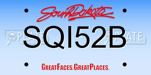 SQI52B South Dakota License Plate