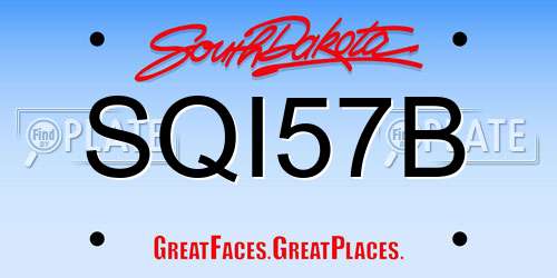 SQI57B South Dakota License Plate