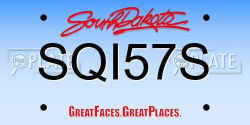 SQI57S South Dakota License Plate