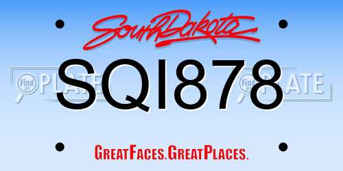 SQI878 South Dakota License Plate
