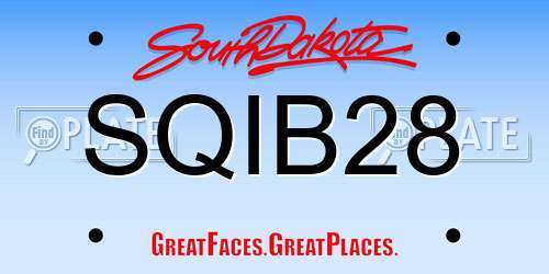 SQIB28 South Dakota License Plate