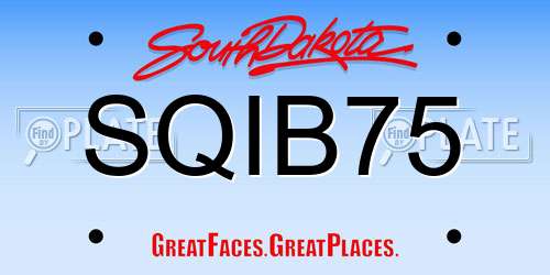 SQIB75 South Dakota License Plate