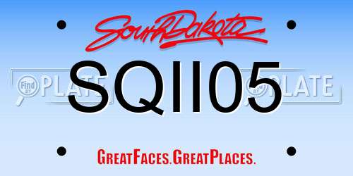 SQII05 South Dakota License Plate