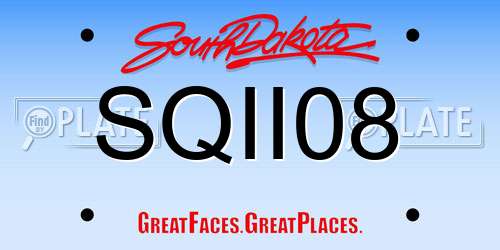 SQII08 South Dakota License Plate