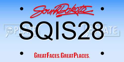 SQIS28 South Dakota License Plate