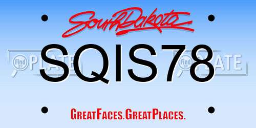 SQIS78 South Dakota License Plate