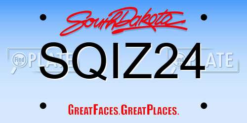 SQIZ24 South Dakota License Plate