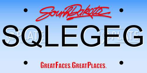 SQLEGEG South Dakota License Plate