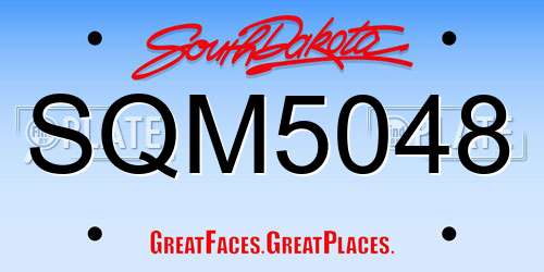 SQM5048 South Dakota License Plate