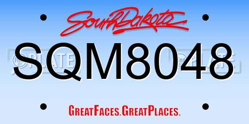 SQM8048 South Dakota License Plate