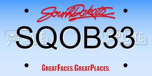 SQOB33 South Dakota License Plate